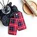 Red Plaid iPhone Xs Max Case,Easeu Women's Soft TPU Super Slim Fit Silicone Anti-Scratch Snap Cover Flexible Case for iPhone Xs Max 6.5 inch