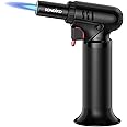 Sondiko Butane Torch with Fuel Gauge S907, Refillable Soldering Torch with Safety Lock, Adjustable Flame Blow Torch for Weldi