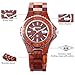 GBlife Bewell ZS-100BL Women Wooden Quartz Watch Metal Case Retro Wrist Watch (RED SANDALWOOD)
