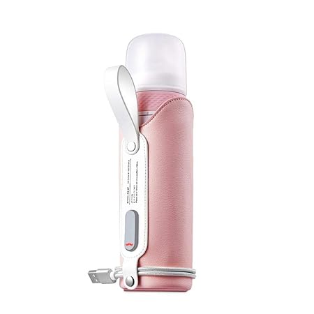 TODAYTOP Baby-Thermosflasche Baby Multifunktions-Thermostatglasflasche Tragbare Reise- und Babyflaschenwärmer USB und Autoauf