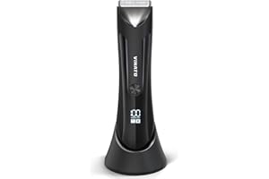 VINATO Electric Body Hair Trimmer - Manscape Ball Trimmer, Groin Hair Trimmer for Men, Waterproof Ball Shaver, USB Recharge Dock Replaceable Ceramic Blade, Male Hygiene Razor, 90 Mins Battery Life