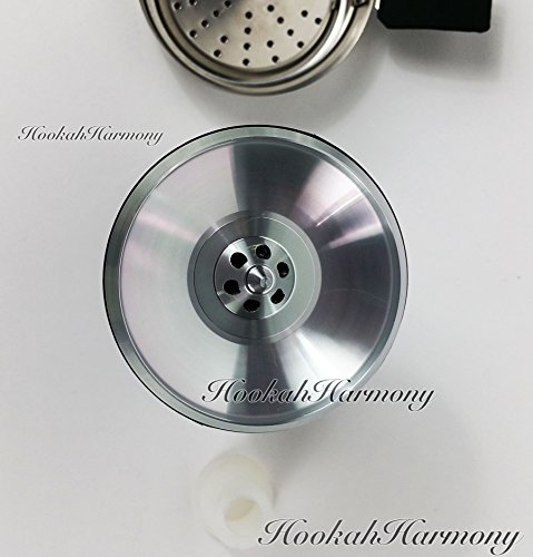 The HOOKAH HUB Black Shisha Bowl Silicone with Metal Screen Wind Cover Charcoal Screen - Thumbnail 6