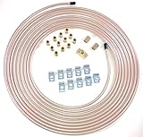 25 ft of 1/4 Cupronickel Brake Line W/Unions, Clips, Fittings, Tee