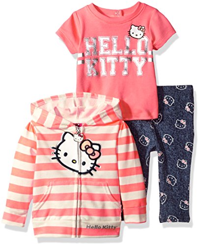 Hello kitty big girls  3 piece hooded legging set with printed fr…