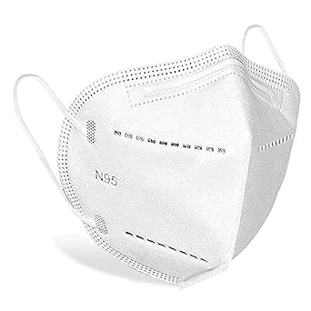 DALUCI Cotton Reusable 5 Layered N95 Face Mask (White, Without Valve, Pack of 10) for Men and Women