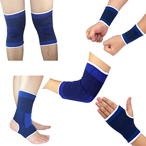 ZTL 10PCS Protective Gear Set, Knee Pads / Wristbands / Elbow Pads / Ankle Brace / Palm Brace, Fits for Men & Women, Gre