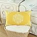 CaliTime Pack of 2 Cozy Pillow Cases Covers for Couch Bed Sofa Manual Hand Painted Print Vintage Mandala Flora 12 X 20 Inches Vibrant Yellow