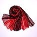 Unilove Summer Silk Scarf Gradient Color Long Lightweight Sunscreen Shawls for Women (Red)