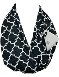 Day-Prime-Sale-2019, Holiday-Deals, Sales - Pop Fashion Black Scarf, Scarf for Kids, Scarf for Women, Infinity Scarf, Zipper Scarf, Black Scarves