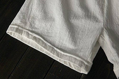 Women Short Pants, JOYFEEL ❤️ Ladies Cotton Linen Casual Elastic Waist Pants Drawstring Solid Summer Walking Shorts White