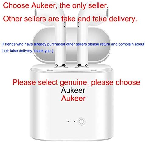 Aukeer Stereo Wireless Headphones, Mini Bluetooth Earbuds with Mic and Charging case for Smartphone and LG G5 G4 G3, iPod Shuffle, iPod Nano 7, Samsung Galaxy S7 S6,etc