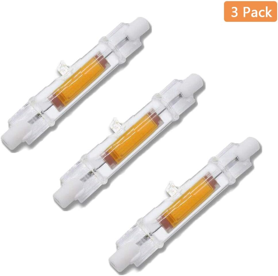 EBD Lighting 78mm R7S 5W LED Bulb 75W Halogen Equivalent 78mm J-Type 5W 120V R7S Base 6000K Cool White J Type T3 78mm Double Ended Flood Light Bulbs 360°Beam Angle Landscape Lights, Pack of 3