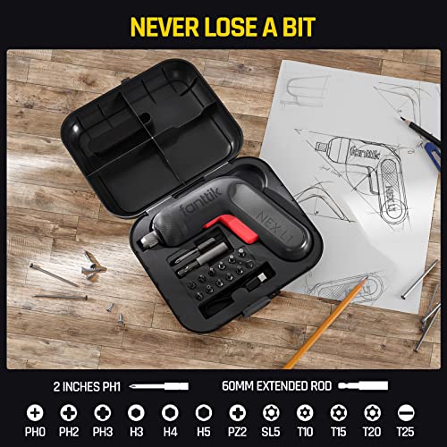 Fanttik Cordless Screwdriver Kit 14pcs, Digital Screen, Liion 2000mAh