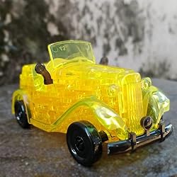 3D Vintage Car Crystal Puzzle, DIY Assembly Brain