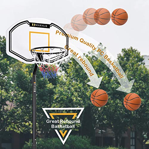 MARNUR Basketball Hoop Portable Basketball Goal Outdoor Basketball
