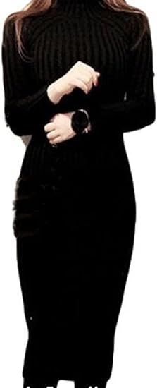 シスタームーン Sistermoon ニット ロング タイト ハイネック ワンピース マキシ シンプル ワンピ ケーブル編み 長袖 厚手 あったか エレガント ワンピース チュニック 通販 Amazon