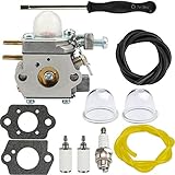 Dalom SS270 Carburator BC280 Carburetor Kit w Fuel Filter Primer Bulb for Cub Cadet BC210 CC212 CS202 SS270 Trimmer Parts Yard Machines Y25 Y60 Y2500 Y2550EC Y2700EC Y2900EC Brushcutter YM21CS YM71SS