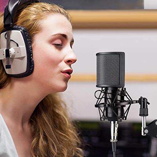 Pop Filter,Aokeo [Upgraded Three Layers] Metal Mesh & Foam & Etamine Layer Microphone Windscreen Cover Handheld Mic Shield Mask,Microphone Accessories for Vocal Recording,Youtube videos,Streaming - Thumbnail 5