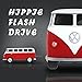 mosDART Cool 16GB USB2.0 Flash Drive Jump Drive Zip Drive Classic Volkswagen T1 Bus 1:72 Scale (VW Bus,Red)
