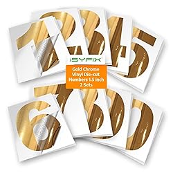 iSYFIX Gold Chrome Vinyl Numbers Stickers – 1.5