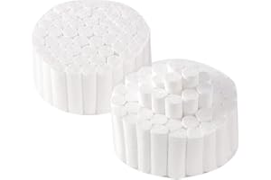 Annhua 100 PCS Cotton Rolls Dental Gauze Rolls, #2 Medium 1.5" Nose Plugs Rolled Cotton Ball - 100% Natural Cotton