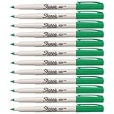 Sharpie Permanent Marker Pen Ultra Fine Tip Green 1 Box