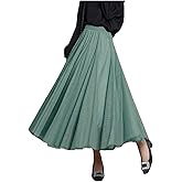 Tulle Skirts for Women Pleated Layered Tutu Skirt Ladies Elegant Flowy Long Skirts Bridesmaid Wedding Midi Skirt