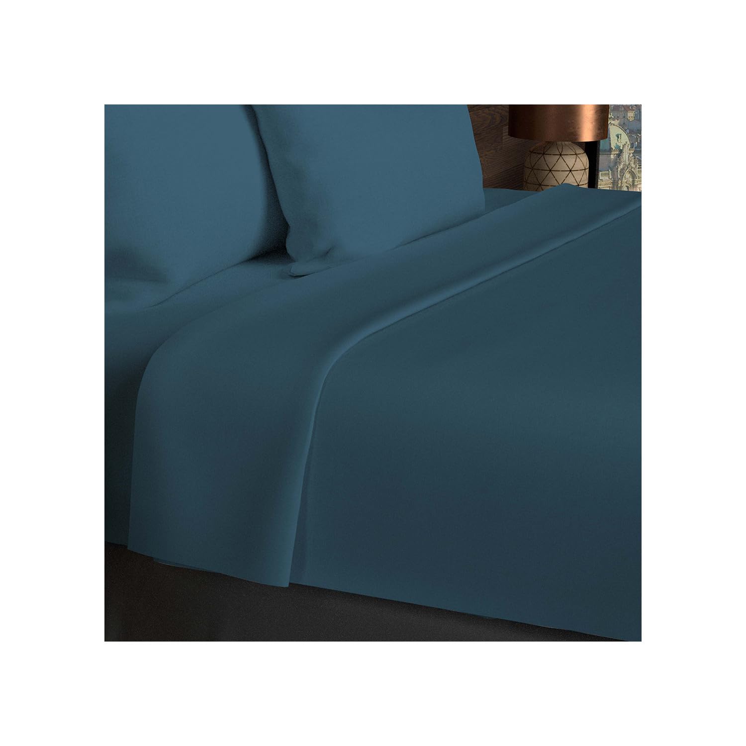 Soleil d'ocre, Plain Cotton Flat Sheet, 57 Thread Count, 260 x 300 cm, Duck Egg Blue — image 1