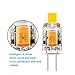 KINDEEP G4 COB LED Bulb, 1W (10W Halogen Bulb Replacement), AC/DC 12V, Not Dimmable, Daylight White 6000K, Pack of 6