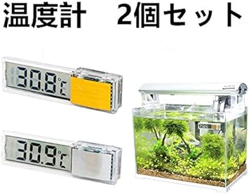 Amazon 魚飼育用 デジタル温度計 貼り付け式 アクアリウムデジタル温度計 水温計 水槽 水族館温度計小型 デジタル 水族館 水族箱 ペット飼育 電池付き ゴールド1個 シルバー1個 ノーブランド品 水温計 比重計 通販