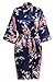 USDisc't Elegant Women's Kimono Robe for Parties Bridal and Bridesmaid Short (M, NavyBlue)