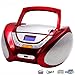 Lauson Boombox with Cd Player Mp3 | Portable Radio CD-player Stereo with USB | Usb & MP3 Player | Headphone Jack (3.5mm) CP542 (Red)thumb 1