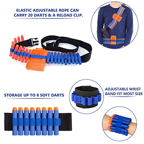 AILUKI 2 Pack Kids Tactical Vest Kit for Nerf Guns Game N-Strike Elite Series Wars with Refill Darts, Reload Clips, Dart Pouch, Tactical Mask, Wrist Band and Protective Glasses for Boys ,Girls