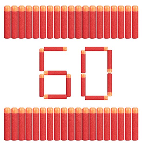 Toosci Mega Dart Refill Pack 60 Pcs 9.5cm Compatible with Nerf Mega Guns, Universal Mega Pack Refill Bullets, Premium Red Foam Darts for N-Strike Mega Series Blasters Toy Gun