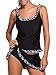 Begirlly Womens Ruffle Trim Active Tank Top and Skirt Tankinis Swimsuit 2 Piece
