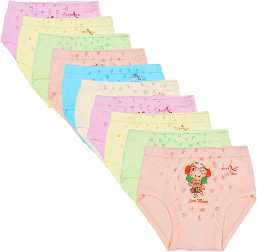 Kids Basket Girl's Cotton Brief (Pack of 10)