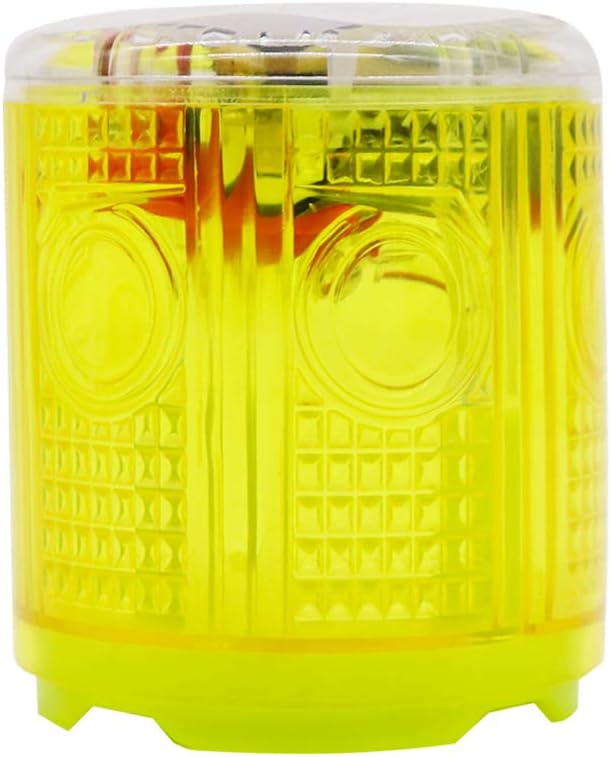 Aolyty Solar Strobe Warning Light Strong Magnetic Base Flashing Super Bright 360 Degree Wireless Automatically Turn On Waterproof for Construction Traffic Factory (Yellow)