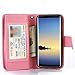 TabPow Galaxy Note 8 Case, 10 Card Slot - ID Slot,Button Wallet Folio PU Leather Case Cover with Detachable Magnetic Hard Case for Samsung Galaxy Note 8 (2017 Release) - Glitter Rose Gold