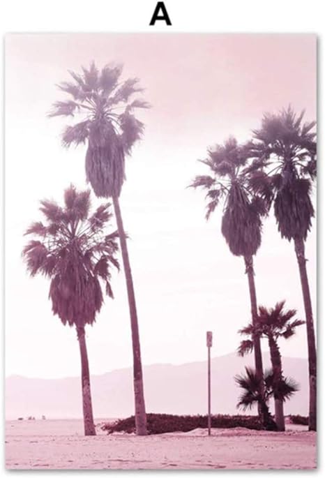 Amazon Co Jp ウォールアートヤシの木海ビーチサンシャイン風景絵画北欧ポスターやプリントリビングルームの装飾のための壁の写真50x70センチフレームなし ホーム キッチン