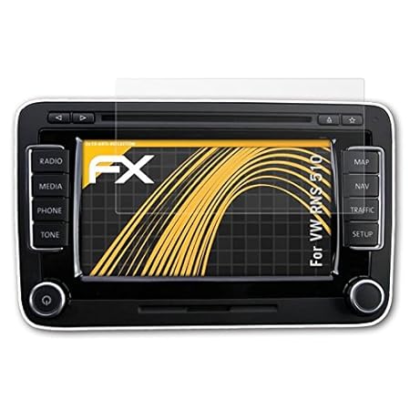atFoliX Panzerfolie kompatibel mit VW RNS 510 Schutzfolie, entspiegelnde und stoßdämpfende FX Folie (3X)