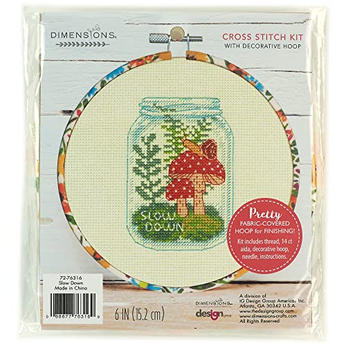 Dimensions Slow Down Counted Cross Stitch Kit for Beginners, 6