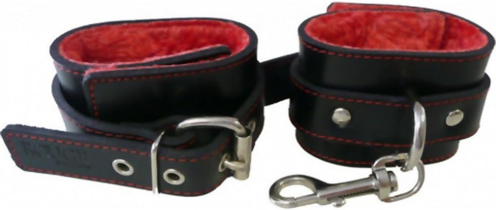 Rouge Garments Black/Red Fur Wrist Cuffs