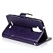 ASUS ZenFone 3 Max Case,ZC520TL Case - Slim Fit Wallet Case Flip Kickstand 3D Embossed Clovers Premuim PU Leather Case with Shock-Absorption TPU Inner Cover & Dust Plug Stylus Pen by Badalink - Purple