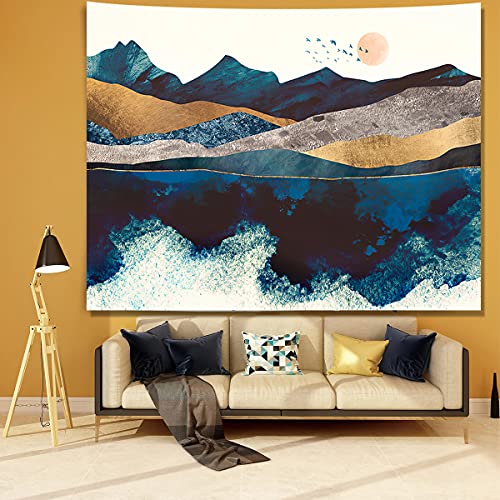 HUAXXIA Tapestry for Bedroom Aesthetic Mountain and Sunset Home Decor, Nature Landscape Hanging Art Tapestry for Room Amazing Wall Decoration Vintage Style Art Decor (59×79 inch)