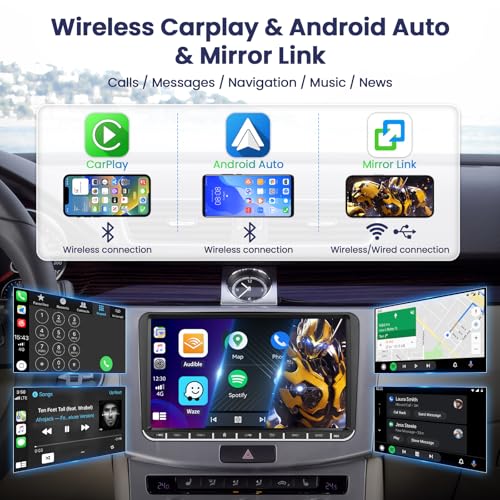 Roinvou 4+64G Android 15 Car Radio for VW Golf 5 6 Passat Polo Caddy Tiguan Touran Skoda Wireless CarPlay Android Auto, 9'' Touch Screen Auto Radio Bluetooth WiFi Mirror Link GPS 32EQ FM/RDS SWC