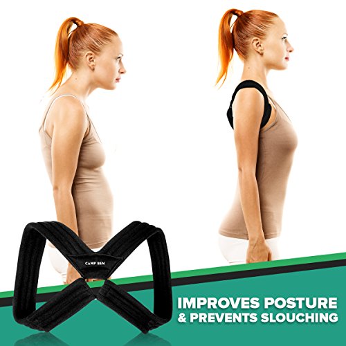 CAMP BEN Original Posture Corrector Figure 8 Clavicle Brace for Women and Men (MED 31-38") Improve Posture - Stop Slouch - Upper Back Brace Shoulder Support Device - Relief from Back and Neck Pain