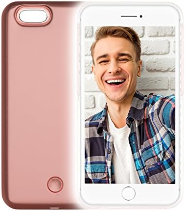 Best Illuminated iPhone 6/6S Case with Lights for Flawless Selfies - Rose Gold Luminous LED Cellphone Case for the iPhone 6 or 6S with 5 Light Settings + FREE BONUS Glass Tempered Screen Protector