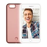 Best Illuminated iPhone 6/6S Case with Lights for Flawless Selfies - Rose Gold Luminous LED Cellphone Case for the iPhone 6 or 6S with 5 Light Settings + FREE BONUS Glass Tempered Screen Protector