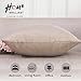 Home Brilliant Breathable Lined Burlap Linen Cushion Cover Square Throw Pillow Case for Sofa/Bench/Couch, 18