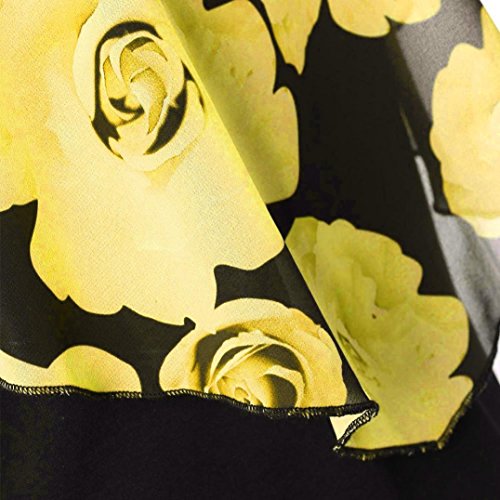 Qisc Plus Size Party Dress, Women Sexy Elegant Ruffle Sleeveless Bodycon Wrap Ruffles Bodycon Midi Dress (XL, Yellow)